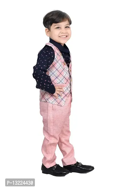 KIDZ AREA Kidzarea Boys Wedding, Festive & Party Shirt, Waistcoat and Pant Set660-PINK-38-thumb5