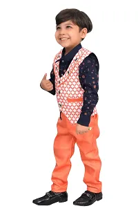 KIDZ AREA Kidzarea Boys Wedding, Festive & Party Shirt, Waistcoat and Pant Set 670-PINK-22-thumb3