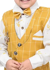 KIDZ AREA Boys Wedding Shirt, Waistcoat and Pant Set 640-YELLOW CHECK-0(Pack of 1)-thumb2