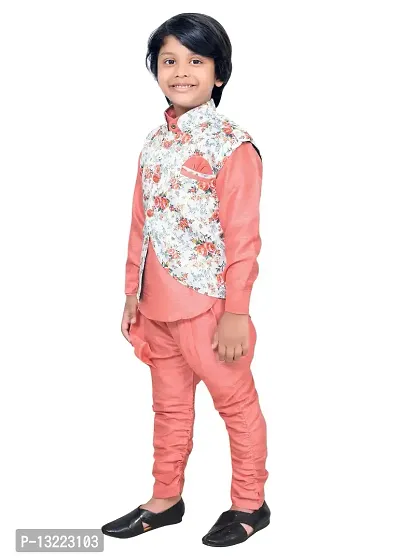 KIDZAREA Kids Ethnic Indo Western Sherwani Kurta and Dhoti Pant Set for Boys218-PINK-0-thumb4