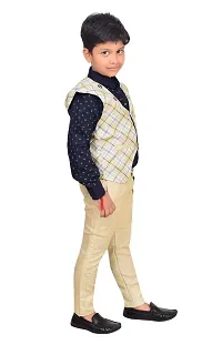 KIDZ AREA Kidzarea Boys Wedding, Festive & Party Shirt, Waistcoat and Pant SetXX660-YELLOW-26-thumb4