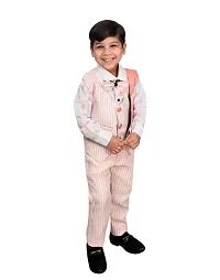 Kidzarea Boys Festive & Party Shirt, Waistcoat and Pant Set (Pink 28 )-thumb3