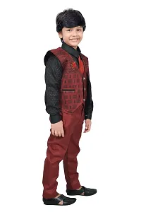 KIDZ AREA Casual Shirt, Waistcoat and Pant Set For Kids and Boys621-MAROON-24-thumb4