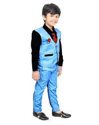 KIDZ AREA Cute Funky Boys Casual Shirt, Waistcoat and Pant Set For Kids and Boys-thumb1