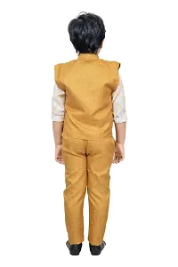 KIDZ AREA Kidzarea Boys Festive & Party Shirt, Waistcoat and Pant Set 224-MUSTARD-22-thumb1