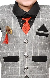 Fabulous Grey Cotton Printed Shirts with Jeans And Waistcoat Set For Boys-thumb2