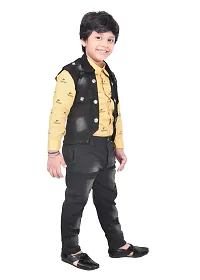 KIDZ AREA Kidzarea?Boys Festive & Party Shirt, Waistcoat and Pant Set 734-YELLOW-24-thumb1