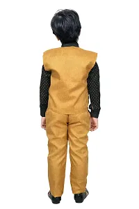 KIDZ AREA Casual Shirt, Waistcoat and Pant Set For Kids and Boys 621-YELLOW-32-thumb1