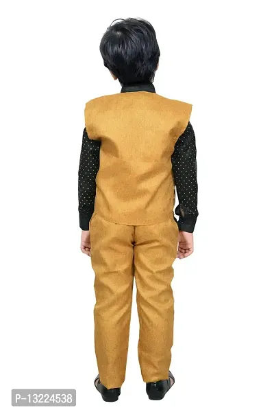 KIDZ AREA Casual Shirt, Waistcoat and Pant Set For Kids and Boys 621-YELLOW-32-thumb2