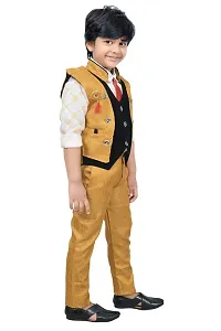 KIDZ AREA Kidzarea Boys Festive & Party Shirt, Waistcoat and Pant Set 224-MUSTARD-22-thumb2