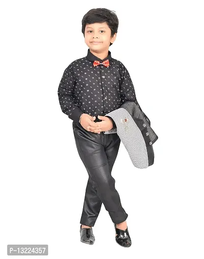 KIDZ AREA Cute Funky Boys Casual Shirt, Waistcoat and Pant Set For Kids and Boys-thumb3