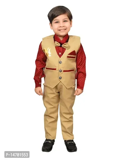 Fabulous Cotton Solid Tops with Trousers with Jacket For Boys-thumb0