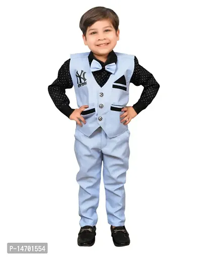 Fabulous Cotton Solid Tops with Trousers with Jacket For Boys