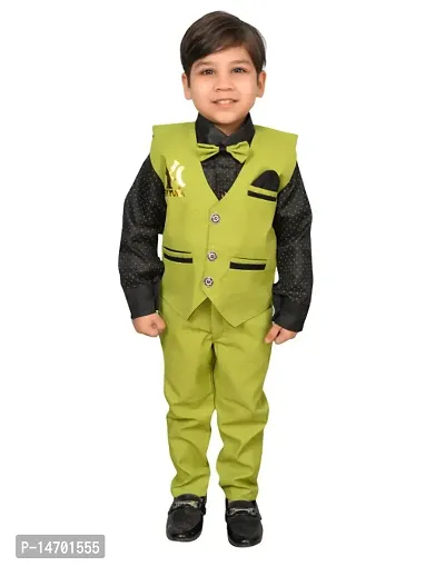 Fabulous Cotton Solid Tops with Trousers with Jacket For Boys