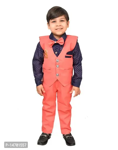 Fabulous Cotton Solid Tops with Trousers with Jacket For Boys