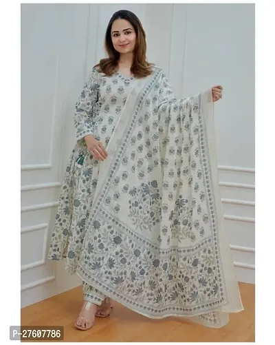 Classic Cotton Printed Kurta, Bottom and Dupatta Set for Women-thumb5