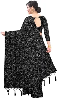 kepka Fashion Women's Net Fabric Embellished Black solid Exclusive Saree-thumb1