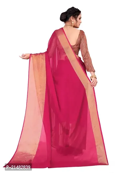 Kepka Chiffon Zari Light Weight Red Saree-thumb2