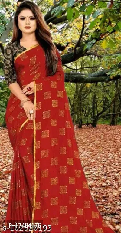 Women Stylish Polyester Blend Saree with Blouse piece