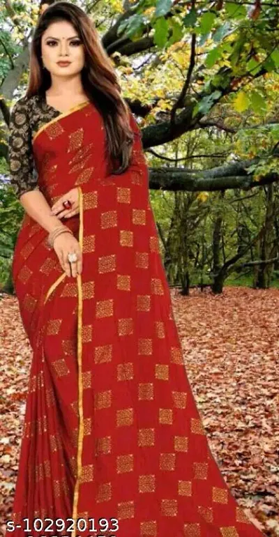 Women Stylish Blend Saree with Blouse piece