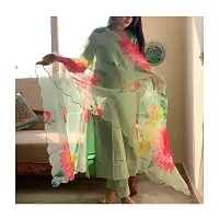 Elegant Mint Green Embellished Cotton Silk Kurta with Pant And Dupatta Set  For Women-thumb2