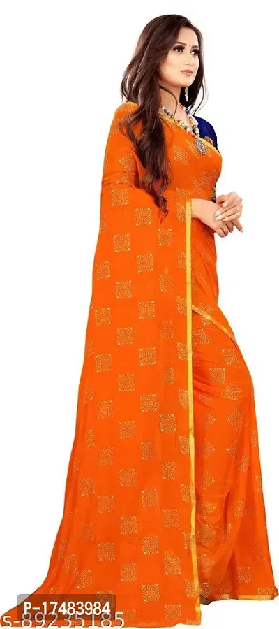 Women Stylish Chiffon Saree with Blouse piece