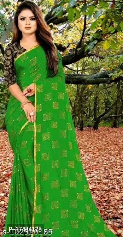 Women Stylish Polyester Blend Saree with Blouse piece-thumb0