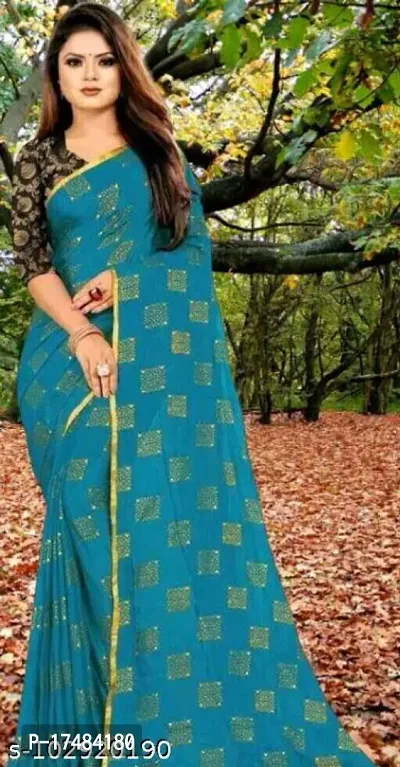 Women Stylish Polyester Blend Saree with Blouse piece