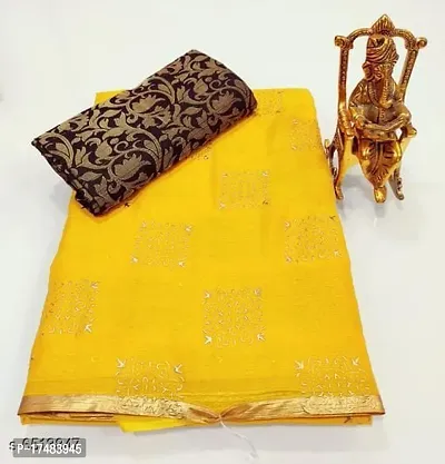 Women Stylish Chiffon Saree with Blouse piece-thumb0