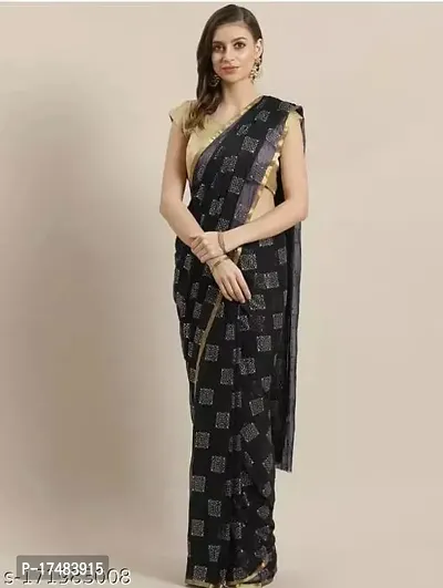 Women Stylish Chiffon Saree with Blouse piece