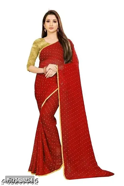 Women Stylish Chiffon Saree with Blouse piece-thumb0