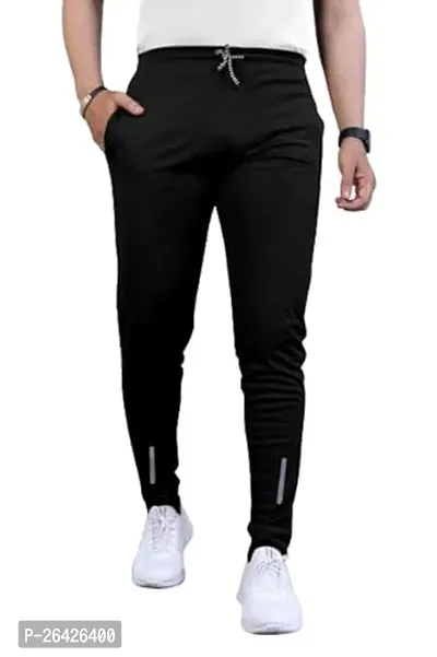 Comfortable Black Cotton Regular Track Pants M For Men