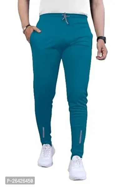 Comfortable Teal Cotton Regular Track Pants 2Xl For Men-thumb0