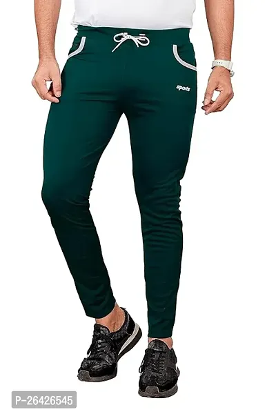 Comfortable Dark Green Cotton Regular Track Pants 2Xl For Men-thumb0