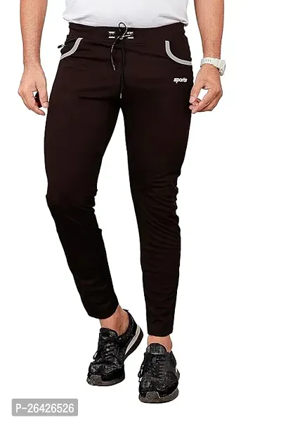 Comfortable Brown Cotton Regular Track Pants 2Xl For Men-thumb0