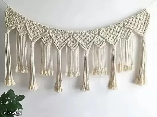 RAJDEEP COLLECTION Macrame Wall Hanging Home Deacute;cor Woven Tapestry .MADE IN INDIA 15 inch X 30 inch OFF WHITE