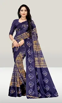 Women's Line Cotton Saree Striped Print Fancy Saree with Blouse Piece Color Purple-thumb2