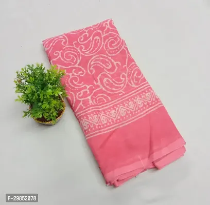 Stylish Georgette Pink Printed Saree with Blouse piece For Women