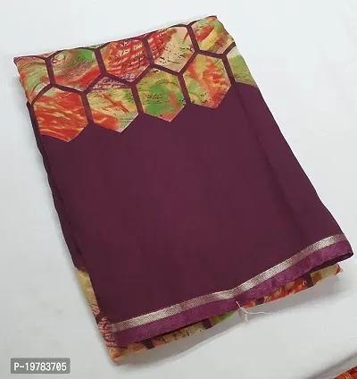 Georgette Printed Saree With Blouse Piece