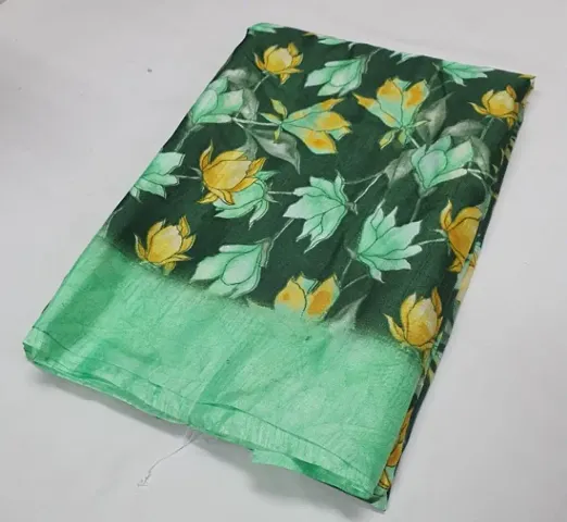 Printed Crepe Sarees With Blouse Piece