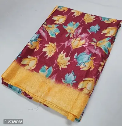 Printed Crepe Silk Saree With Blouse Piece