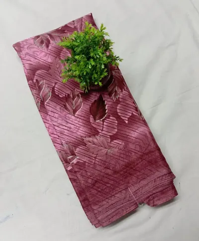 Beautiful Crepe Silk Saree With Blouse Piece