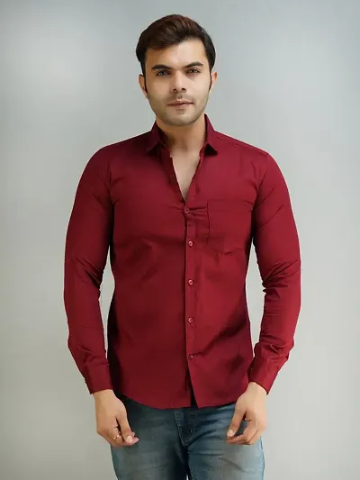Trendy Cotton Blend Long Sleeves Casual Shirt