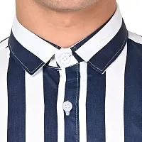 Stylish Multicoloured Striped Long Sleeves Shirt For Men-thumb3