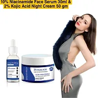 2% Kojic Acid Glow Fusion Formula Night Cream 50 gm and 10% Niacinamide Face Serum 30ml-thumb1