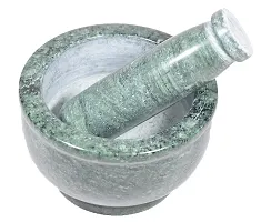 IKARUS Spice Mixer Kharad Masher Mortar and Pestle Set, for Kitchen, 4-inch(Green)-thumb1