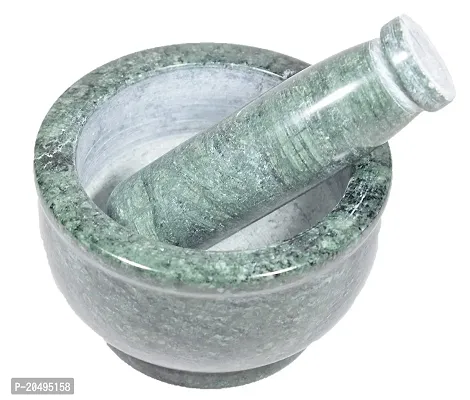 IKARUS Spice Mixer Kharad Masher Mortar and Pestle Set, for Kitchen, 4-inch(Green)-thumb2