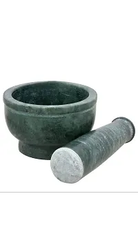 Ikarus Green Mortar And Pestle Set, Kharad, Masher Spice Mixer For Kitchen 4 Inches,Premium Quality-thumb2