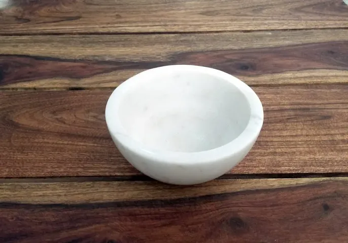 Navishtha Handicrafts Rajasthan Art Natural Marble Perfect Shaving Bowl Marble Shaving Bowl Heat Retaining Bowl