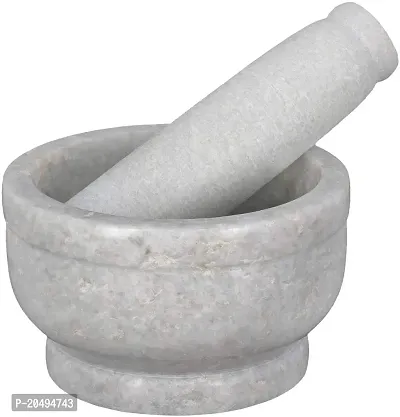 Ikarus Marble Mortar and Pestle (3.7 INCH, White)